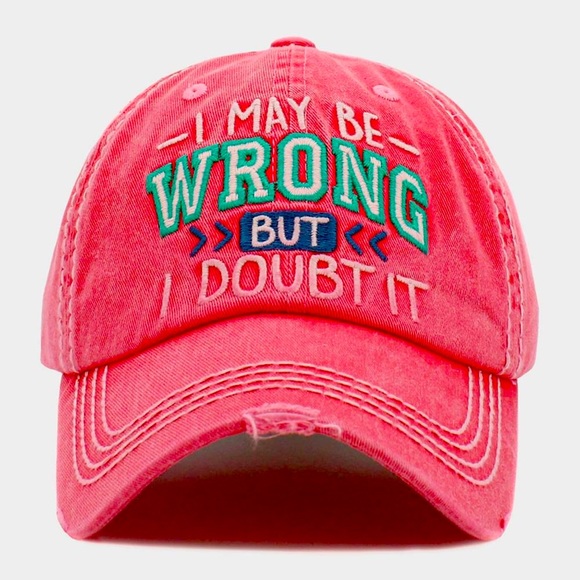 Distressed Denim Ball Cap, I May be Wrong but I Doubt It Vintage Baseball Cap - Picture 1 of 5